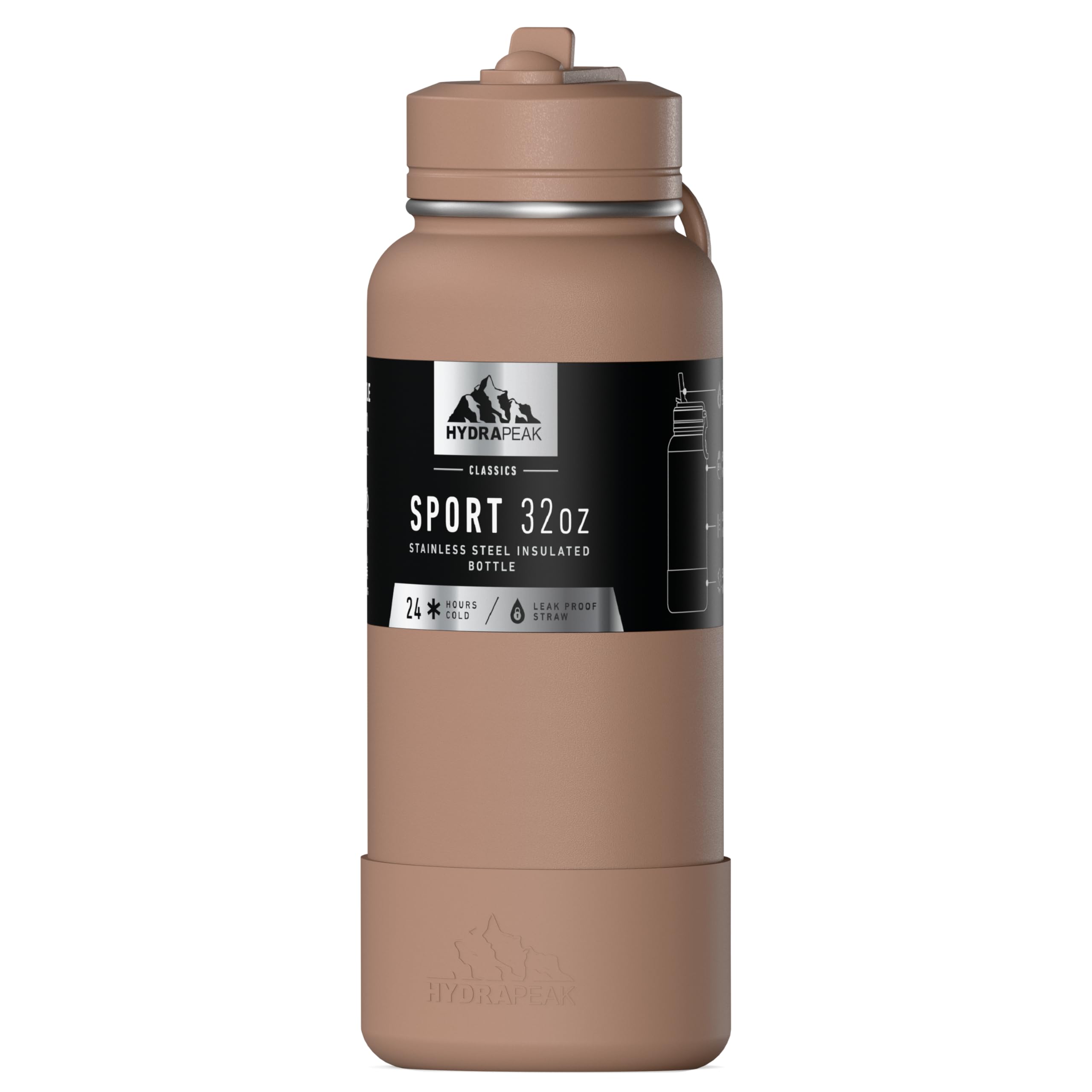 Amazon.com: Hydrapeak 32oz Sport Insulated Water Bottle with Straw